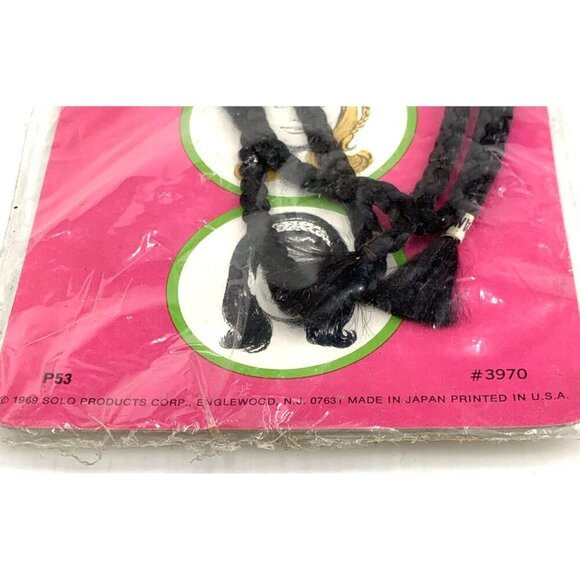 Solo Brand Braided Hair Tie Dark Brown P53 #3970 1969 New Old Stock - Picture 4 of 5